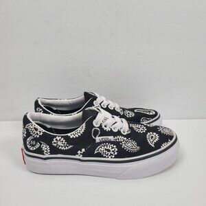 Vans Era Elastic La- Check paisley Kids Black Shoes US Size 12